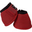 Classic Equine Dynohide 2520D No Turn Horse Overreach Bell Boots in vibrant Crimson Red. These durable equestrian boots feature a heavy-duty 2520 denier outer shell and a secure hook-and-loop closure with a black Dy-No-Turn logo patch. Designed for maximum hoof protection and comfort, they include a no-turn bulb to prevent spinning. High-performance horse tack perfect for training, competition, or turnout to protect against overreach injuries.