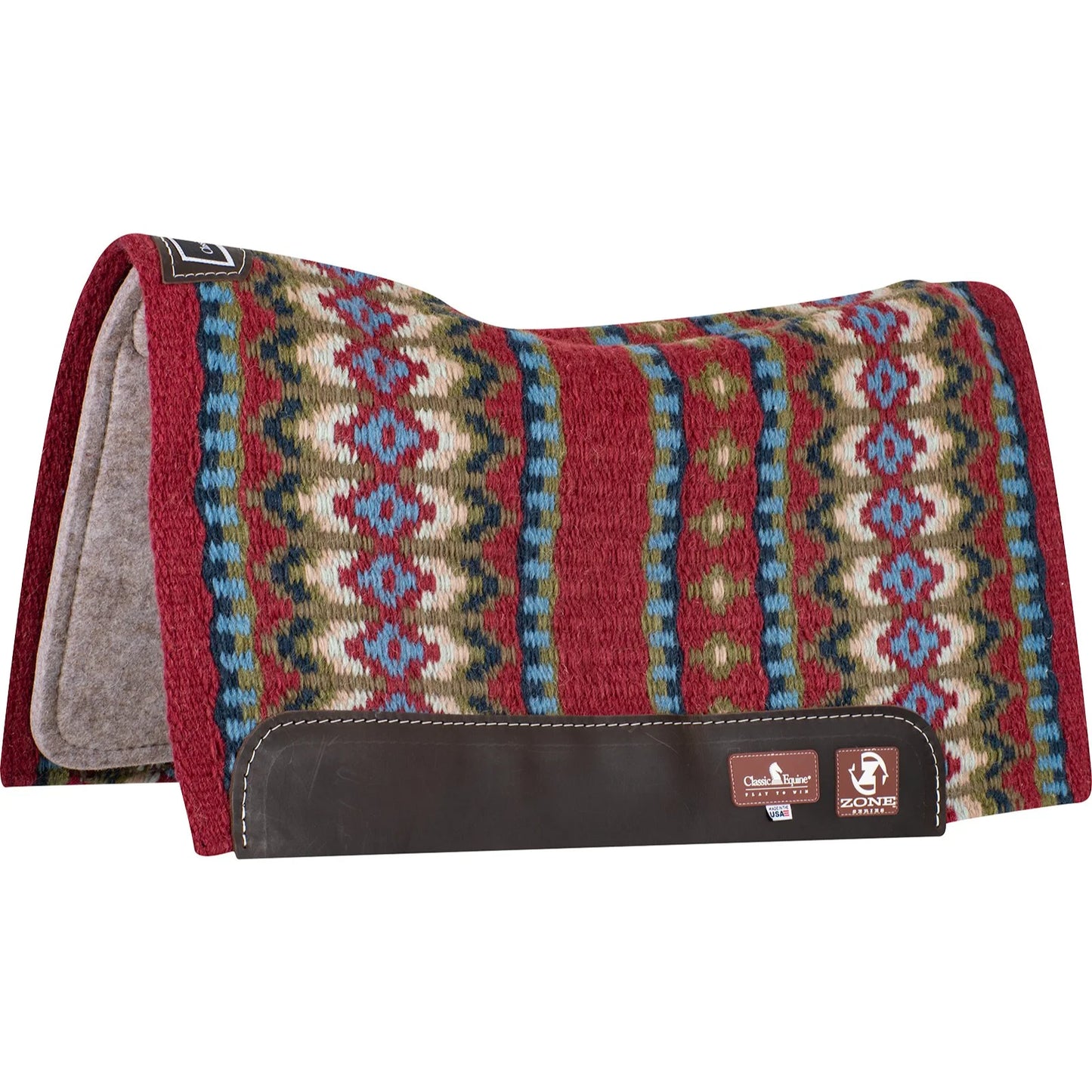Classic Equine ESP Contour Blanket Top Pad - Orthopedic Wool Felt Performance Western Saddle Pad
