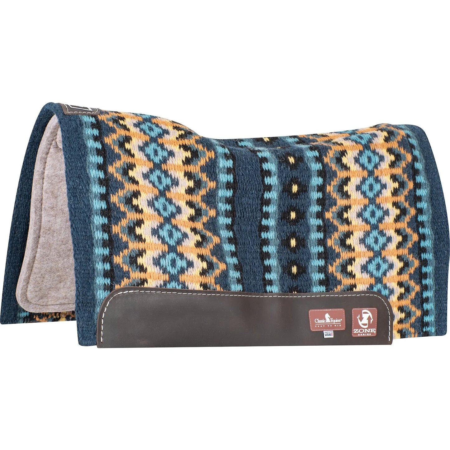 Classic Equine ESP Contour Blanket Top Pad - Orthopedic Wool Felt Performance Western Saddle Pad