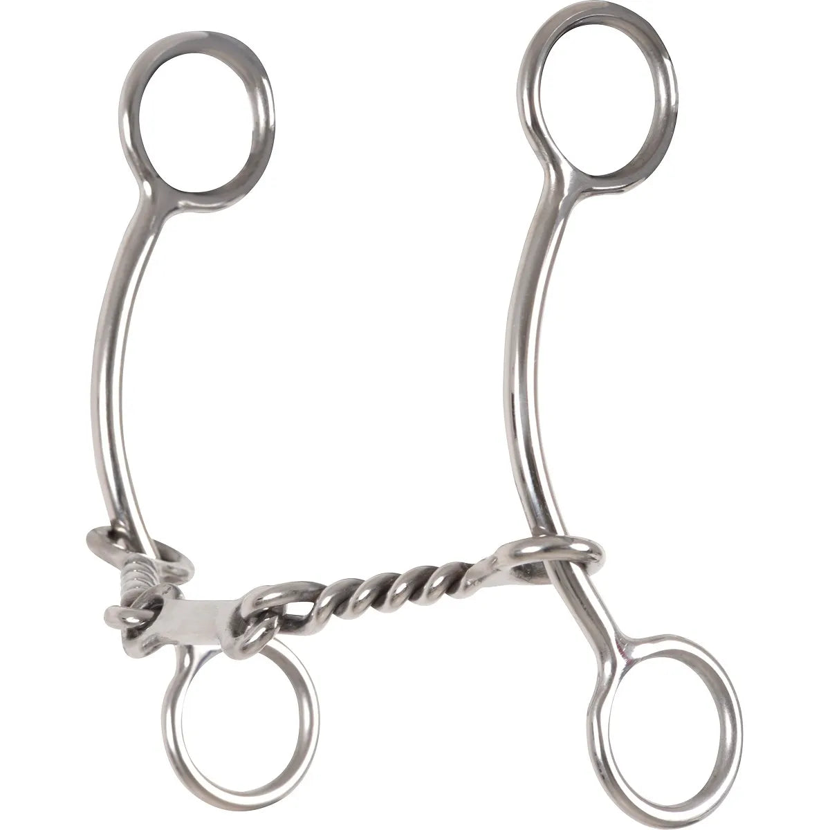 Classic Equine Goosetree Mouthpiece Bit for enhanced horse control. This stainless steel western bit features a twisted wire mouthpiece and elegant curved shanks with large rein rings. Ideal for riders seeking precision and better communication, this durable equestrian bit is a top choice for training and performance.