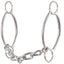 Classic Equine Goosetree Simplicity II Bit in polished silver stainless steel with a flexible chain mouthpiece and elongated teardrop cheek pieces. This professional horse performance bit is designed for clear communication and balanced control in western riding. A high-quality addition to your horse tack collection, perfect for enhancing responsiveness in training or competition.