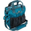 Classic Equine Groom Tote in vibrant teal, designed for durable horse grooming storage. This equestrian organizer features an open-top main compartment, multiple black mesh exterior pockets for brushes and sprays, and sturdy dual handles. Includes an adjustable, padded shoulder strap for comfortable transport to the stable or show. Perfect for keeping tack room essentials organized and easily accessible.