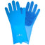 Classic Equine Horse Grooming Wash Gloves in bright blue, featuring waterproof silicone and gentle scrubbing bristles on the palms and fingers. Perfect for deep cleaning, massaging, and deshedding horses or pets, these durable gloves provide a superior grip and protect your hands during bath time. An essential, high-quality equestrian tool for a clean, shiny coat and stress-free grooming sessions.