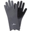 Classic Equine Horse Grooming Wash Gloves in sleek charcoal gray. These waterproof silicone gloves feature dense, gentle scrubbing bristles on the palms and fingers, perfect for bathing, massaging, and deshedding horses. Designed with long protective cuffs to keep arms dry and a textured exterior for a secure grip. Essential horse wash accessory for deep cleaning coats and skin while providing a soothing massage. Features a white Classic Equine logo.