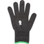 Classic Equine black insulated barn glove featuring a white knight horse logo and a bright green trim cuff. Designed for superior cold weather protection and durability during winter horse riding or barn chores. High-quality knit material provides warmth and flexibility, making them essential equestrian gear for the winter season.