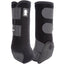 Classic Equine Legacy2 Tall Hind Protective Horse Boots in sleek black neoprene. These tall equine leg wraps feature a multi-strap hook-and-loop closure system and a reinforced cradle for superior hind leg support and impact protection. Designed for performance, these durable horse boots provide a secure fit and maximum shock absorption, making them an essential choice for riders seeking premium equine leg protection and style.