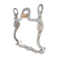 Classic Equine Les Vogt Cowhorse Bit featuring ornate silver floral engravings on curved stainless steel shanks. This performance western horse bit includes a ported mouthpiece with a central copper roller to encourage salivation and responsiveness. Designed for precision control and comfort, it's a premium choice for reining, cow work, and western show disciplines. Intricate craftsmanship meets functional leverage for the serious equestrian.