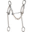 Classic Equine Les Vogt Shank Barrel Bit featuring a durable silver stainless steel finish. This high-performance western horse bit showcases an 8.5-inch long shank design and a smooth bar port for precise control and communication. Includes a curb chain for balanced leverage, making it ideal for barrel racing and advanced training. A professional-grade equestrian tool for riders seeking refined responsiveness and enhanced horse control.