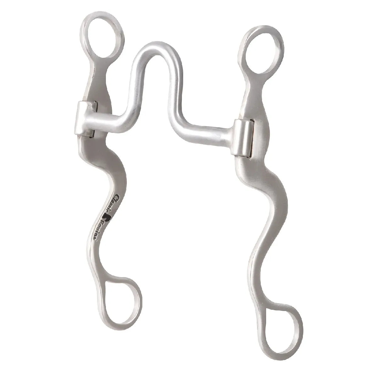Classic Equine Performance Cavalry Shank Bit featuring an 8-inch stainless steel curved shank and high port mouthpiece. Designed for enhanced control and refined communication, this professional Western horse bit offers superior leverage. Durable and stylish equestrian tack ideal for training and performance, featuring swivel cheeks for independent lateral movement.