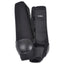 Classic Equine ProTech Splint Pad and Tendon Guard Horse Boots in sleek black. These durable equestrian boots feature a protective strike pad to prevent impact injuries and a secure Velcro strap system for a custom fit. The ribbed material provides breathable support for tendons and ligaments, making them ideal for training and performance. Essential horse leg protection gear for serious riders and equine athletes.