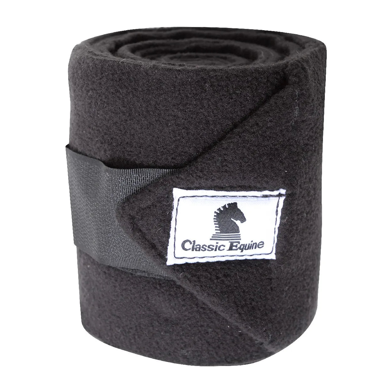 Classic Equine Royal Blue Polo Wraps for ultimate horse leg protection. These professional-grade fleece equestrian bandages feature a secure hook-and-loop closure with the signature white Classic Equine horse head logo. Designed for durability and support, these thick rolled wraps are perfect for preventing injuries during training, dressage, or exercise, providing comfort and style for your horse.