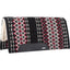 Classic Equine SensorFlex 1-inch Merino Wool Blanket Pad featuring a stylish geometric diamond pattern in black, burgundy, grey, and white. This premium western saddle pad includes high-quality black leather wear leathers and a thick, plush Merino wool fleece lining for superior moisture-wicking and shock absorption. Designed for ultimate horse comfort and performance, it’s a perfect choice for ranch work, trail riding, or western competition.