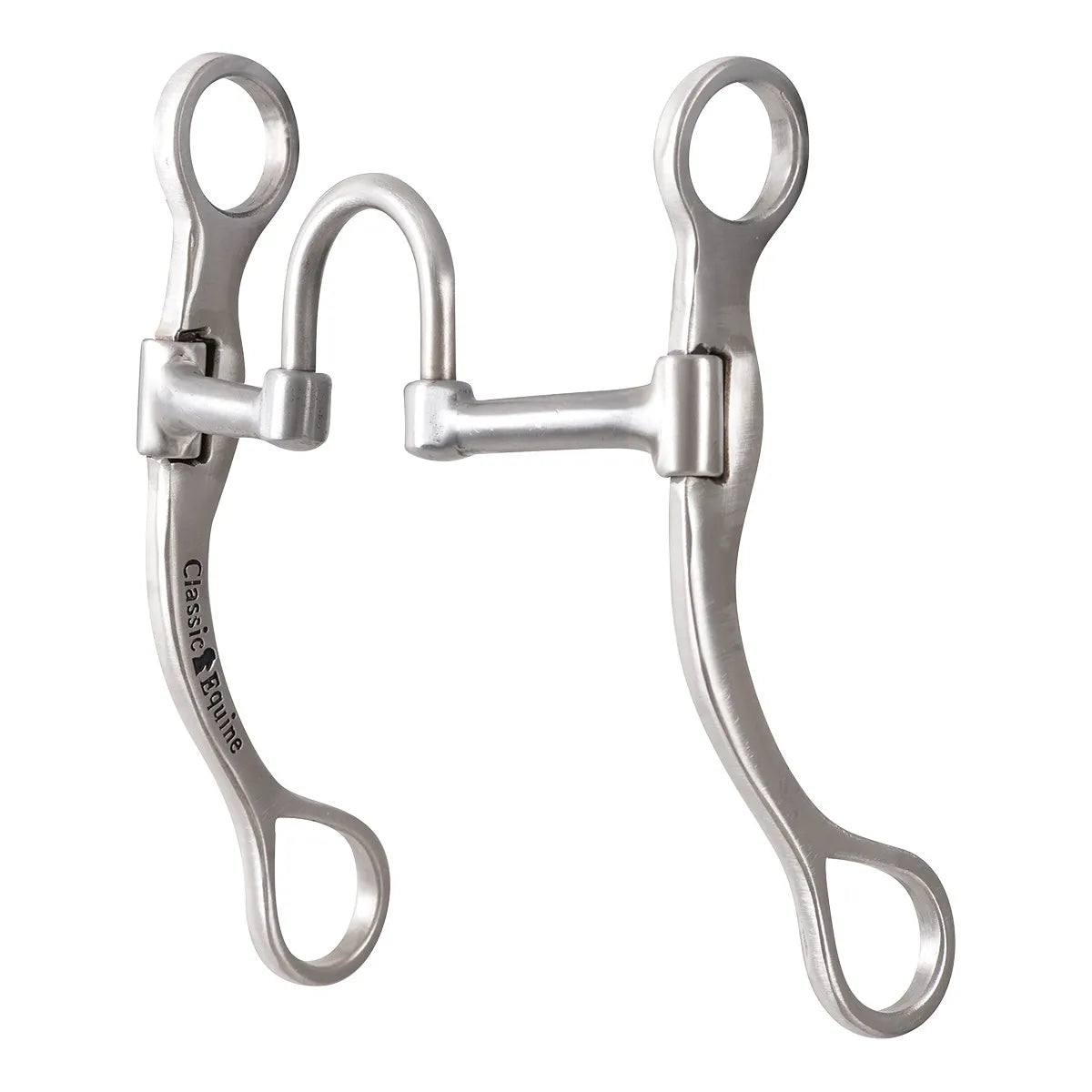 Classic Equine Straight Shank Correction Bit featuring a polished stainless steel finish and a 7-inch shank for refined performance and control. This professional Western bit includes a high-port, four-way hinged mouthpiece designed for independent lateral cues and clear communication. Durable and sleek, it’s an essential piece of performance horse tack for training and competition.