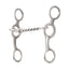 Classic Equine Twisted Wire Snaffle Bit featuring a 5-inch twisted wire mouthpiece and long silver shanks. This durable stainless steel bit is designed to enhance horse control and responsiveness. Its three-ring shank design provides adjustable leverage, making it a versatile choice for western training and equestrian performance. Perfect for professional riders seeking high-quality horse tack and reliable communication.