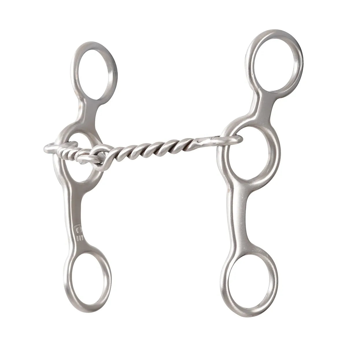 Classic Equine Twisted Wire Snaffle Bit featuring a 5-inch twisted wire mouthpiece and long silver shanks. This durable stainless steel bit is designed to enhance horse control and responsiveness. Its three-ring shank design provides adjustable leverage, making it a versatile choice for western training and equestrian performance. Perfect for professional riders seeking high-quality horse tack and reliable communication.