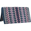 Classic Equine Western Show Saddle Blanket in Coffee Blue, featuring an intricate hand-woven wool design with Navajo-inspired zigzag and geometric patterns in navy, lavender, and tan. This premium USA-made horse blanket is designed for both style and durability, making it an ideal choice for the show ring or daily western riding. High-quality equestrian gear perfect for performance horses and western pleasure riders.