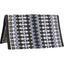 Classic Equine Western Show Saddle Blanket in Coffee Blue, handcrafted in the USA. This premium woven wool blanket features a bold geometric Southwestern design in shades of dark coffee, light blue, and cream. Perfect for horse shows, reining, and western pleasure, this high-quality saddle pad provides a professional arena look with durable, heavy-duty construction for the serious equestrian.
