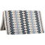 Classic Equine Western Show Saddle Blanket in Coffee Blue, a premium USA-made woven horse blanket featuring an intricate geometric pattern with bold blue and black zig-zags. This durable equestrian tack is perfect for the show ring or training, offering a professional look with high-quality craftsmanship. Enhance your Western saddle setup with this stylish and functional woven wool saddle pad designed for both comfort and performance.