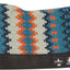 Patterned saddle pad with geometric design on a white background