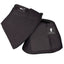 Classic Equine black neoprene bell boots designed for maximum horse hoof protection. These durable equestrian boots feature a bell-shaped design with secure double hook-and-loop velcro closures and the white horse head logo on a square patch. Made from soft, flexible neoprene to prevent overreaching injuries and impact during riding, training, or turnout. High-quality protective horse gear for performance and safety.