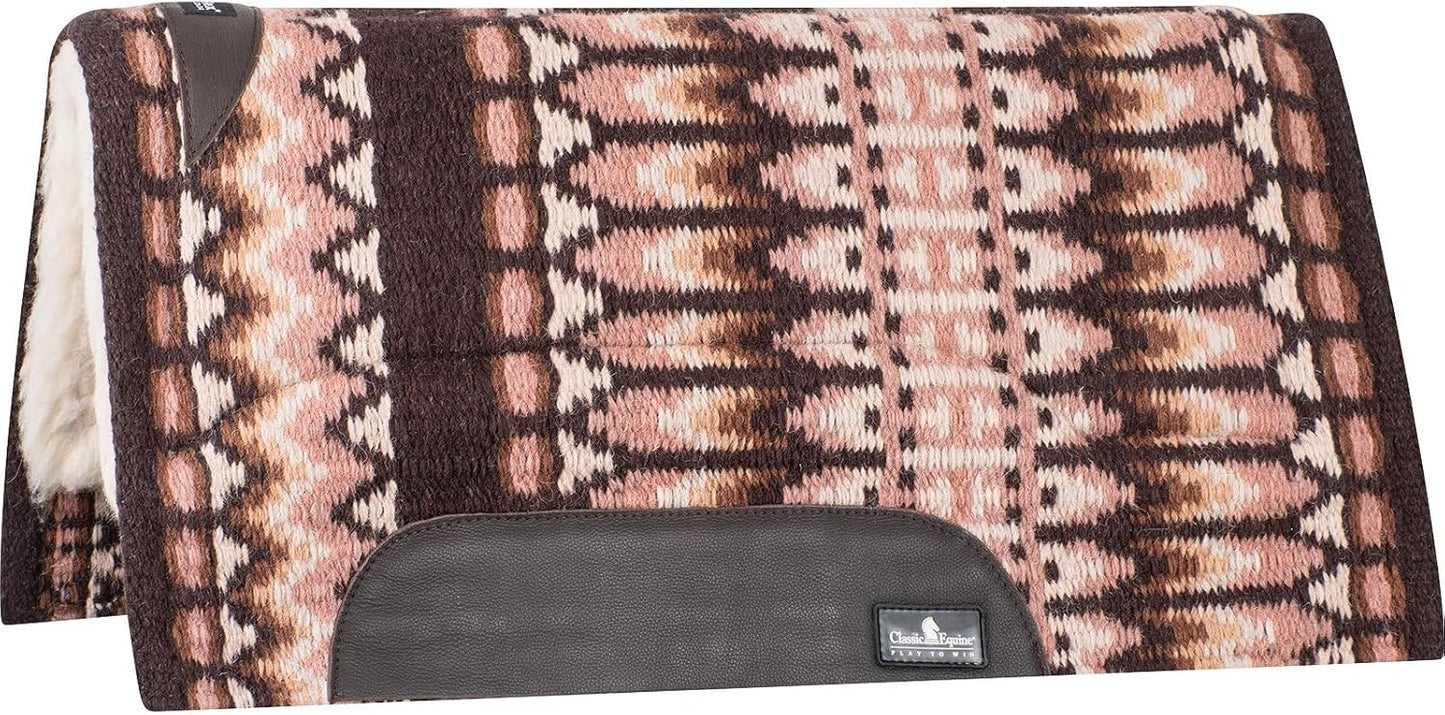 Classic Equine Sensorflex Wool Saddle Pad - 1" Heavy Wool Felt Center, Wool Fleece Bottom, 100% Wool Top
