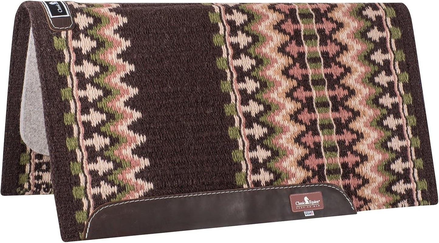 Classic Equine Wool Top Western Saddle Pad - 3/4-inch Orthopedic Felt Bottom
