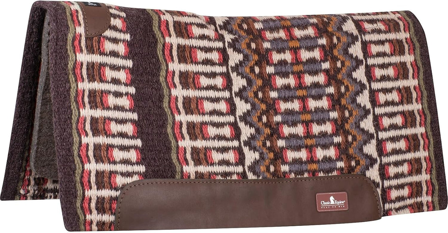 Classic Equine Wool Top Western Saddle Pad - 3/4-inch Orthopedic Felt Bottom