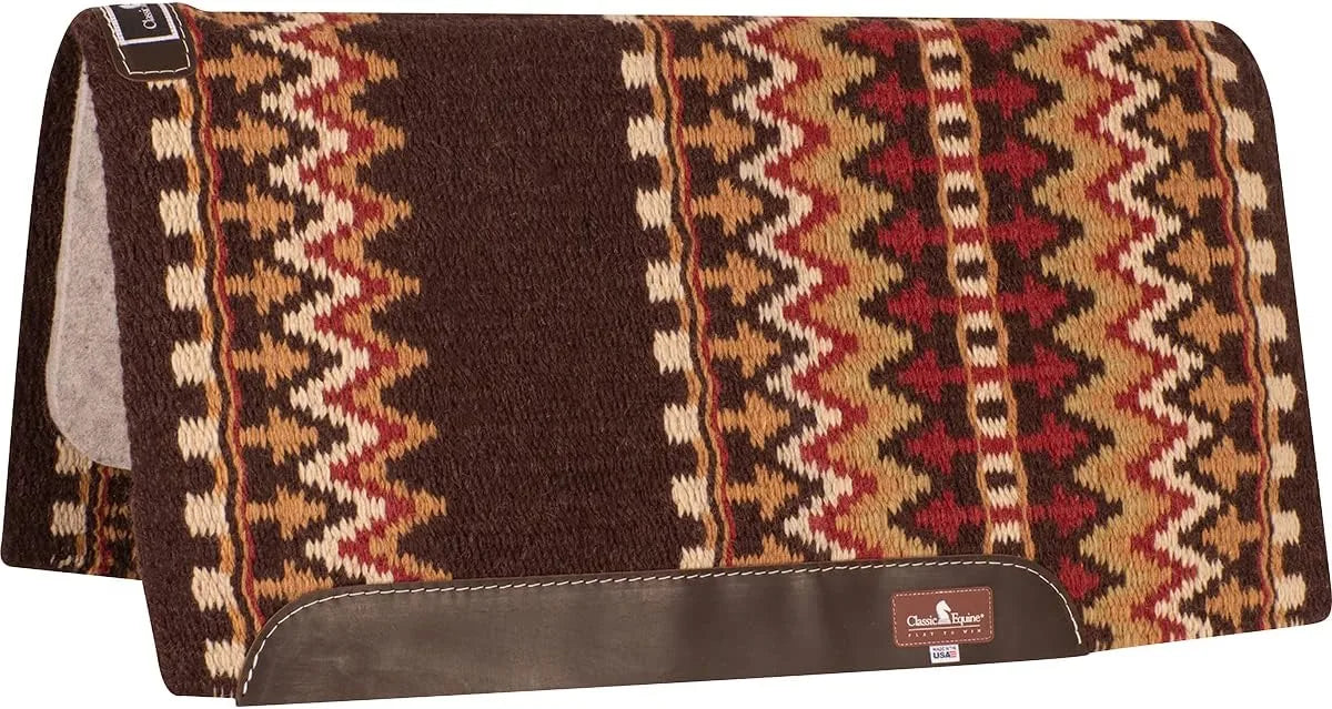 Classic Equine Wool Top Western Saddle Pad - 3/4-inch Orthopedic Felt Bottom