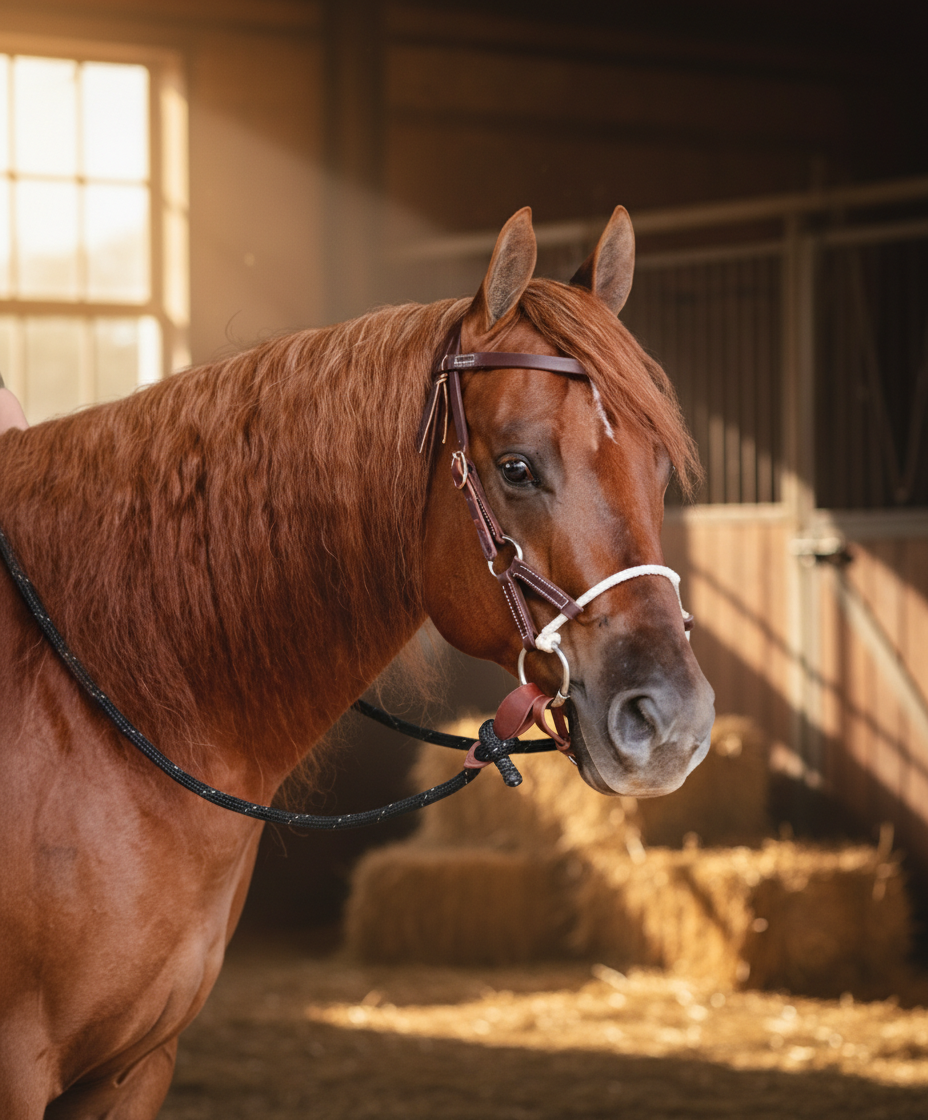 Hooves and Paws Ranch Combination Lariat Rope Bridle - 5" Twisted Snaffle Sweet Iron Bit & 9ft Yacht Rope Reins