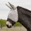 Cashel Crusader Sun Fly Mask in grey, featuring long ear covers for maximum fly and UV protection. This durable mesh mask shields a horse or mule's eyes and ears from irritating pests and sun damage. Essential equine gear for keeping your horse comfortable and protected during summer turnout.