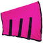Vibrant pink CoolAid Horse Neck Wrap offering ultimate cooling and sun protection. This breathable mesh equine neck cover features three secure black velcro straps and matching trim for a custom fit. Keep your horse comfortable and protected from UV rays and heat with this high-performance cooling wrap, an essential piece of equestrian gear for summer comfort and performance.