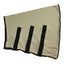 Tan CoolAid Horse Neck Wrap featuring breathable mesh fabric and three adjustable black hook-and-loop straps for a secure fit. Designed for ultimate cooling and sun protection, this equine cooling gear helps regulate horse temperature in hot weather. Perfect for barn use, trailering, or post-workout recovery, this tan and black mesh wrap provides both comfort and UV protection for your horse.