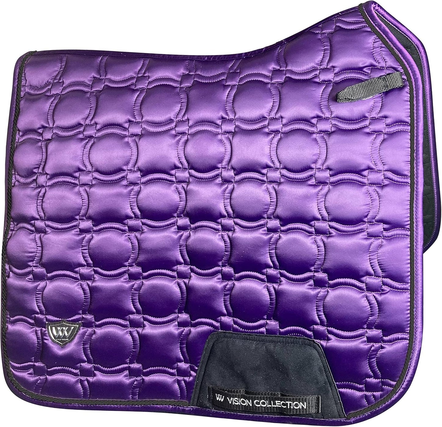 Toklat Vision Dressage Saddle Pad - Full Size (25" Spine, 21.25" Drop) - Satin Look, Mesh Wicking Liner