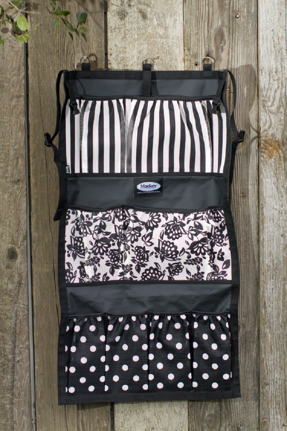 Mackey, Inc. Hanging Equine Tack Organizer - 23" x 40.8" Durable Mesh Trailer & Stable Storage