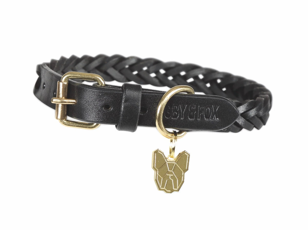 Digby & Fox Plaited Leather Dog Collar