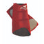 Vibrant red Professional's Choice Easy-Fit Splint Boots featuring three adjustable Velcro straps for a secure, custom fit. These high-quality equestrian leg boots offer superior protection with a durable grey strike pad and soft inner lining. Ideal for training and performance, these boots provide essential horse leg support and impact protection. A must-have addition to your equestrian gear for reliable horse leg safety and style.