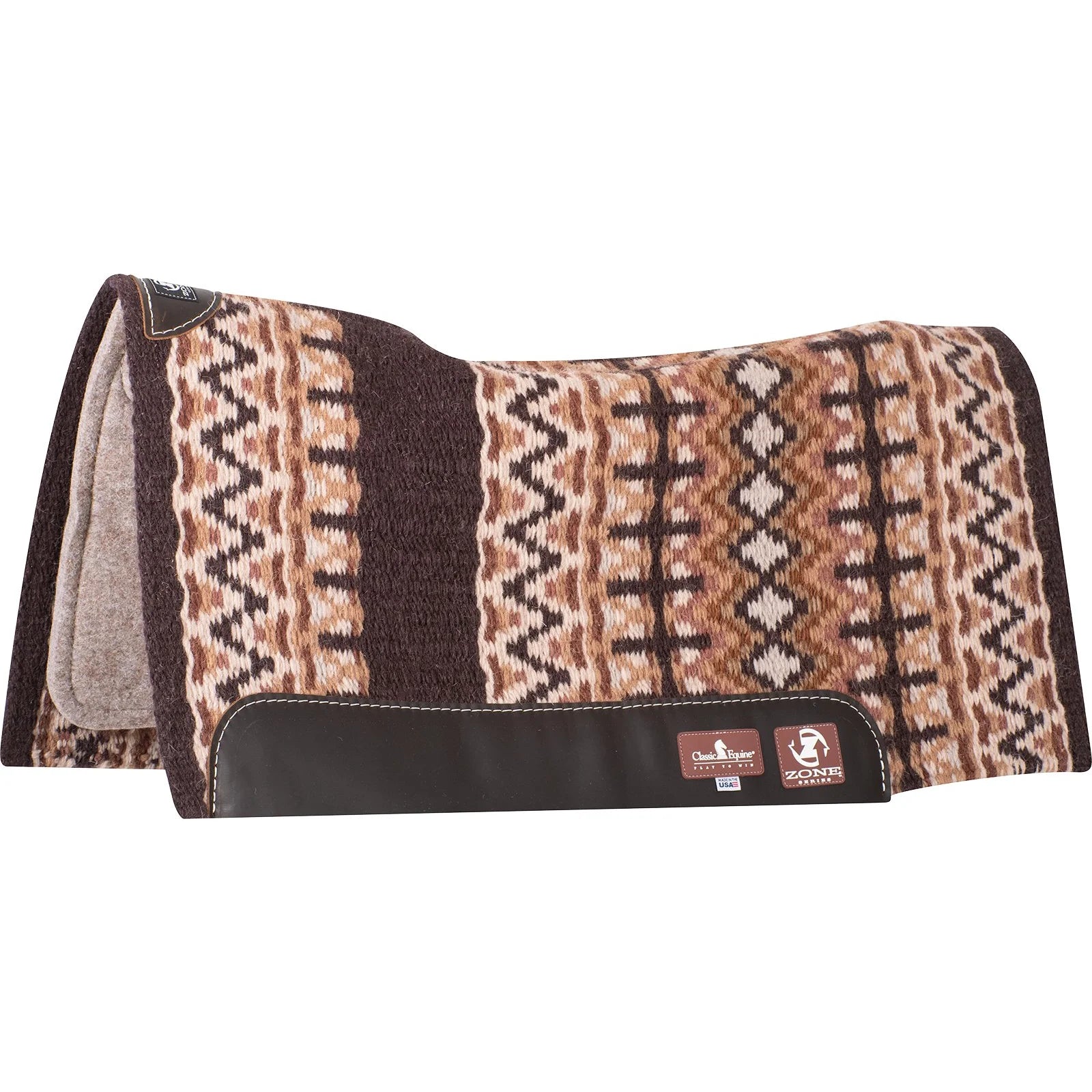 Equibrand USA Zone Blanket Top Western Horse Saddle Pad - 3/4" Thick Felt