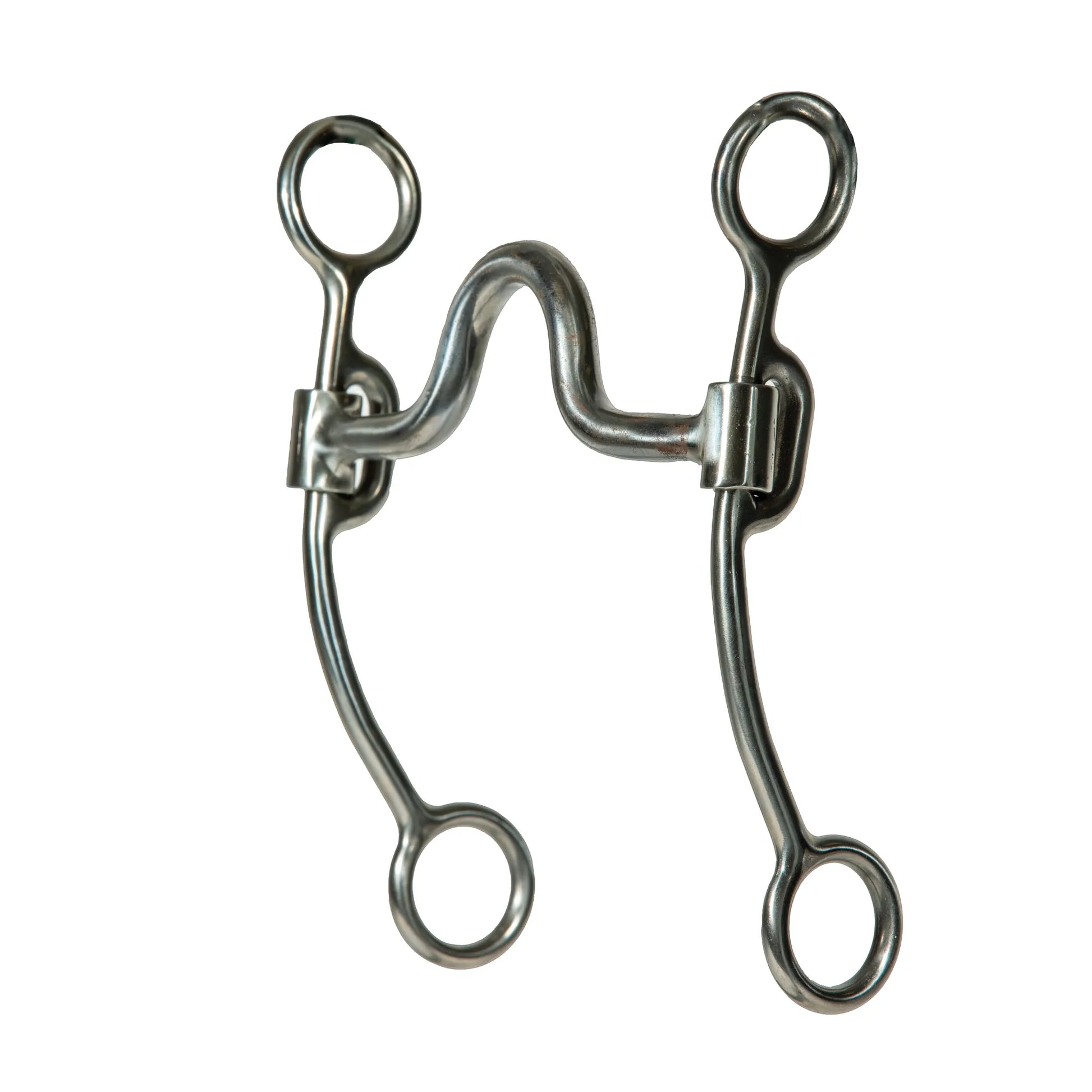 Equisential 7" Shank Correction Bit in polished stainless steel. This professional western horse bit features a high port mouthpiece for tongue relief and independent lateral movement to improve rider-to-horse communication. Designed with curved 7-inch shanks for precise leverage and swivel joints to encourage salivation and relaxation, it's an essential piece of equestrian tack for intermediate and advanced training.