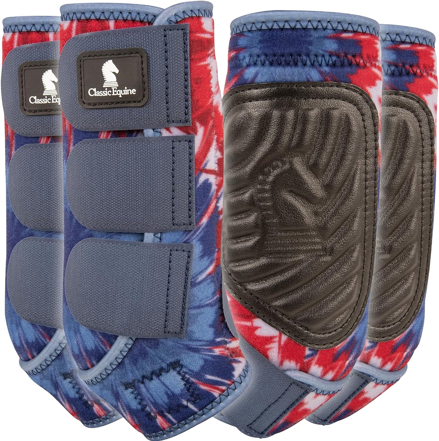 Classic Equine Classic Fit Fireworks Horse Medicine SMB Sport Boots 4 Pack Front and Hinds - Hooves and Paws