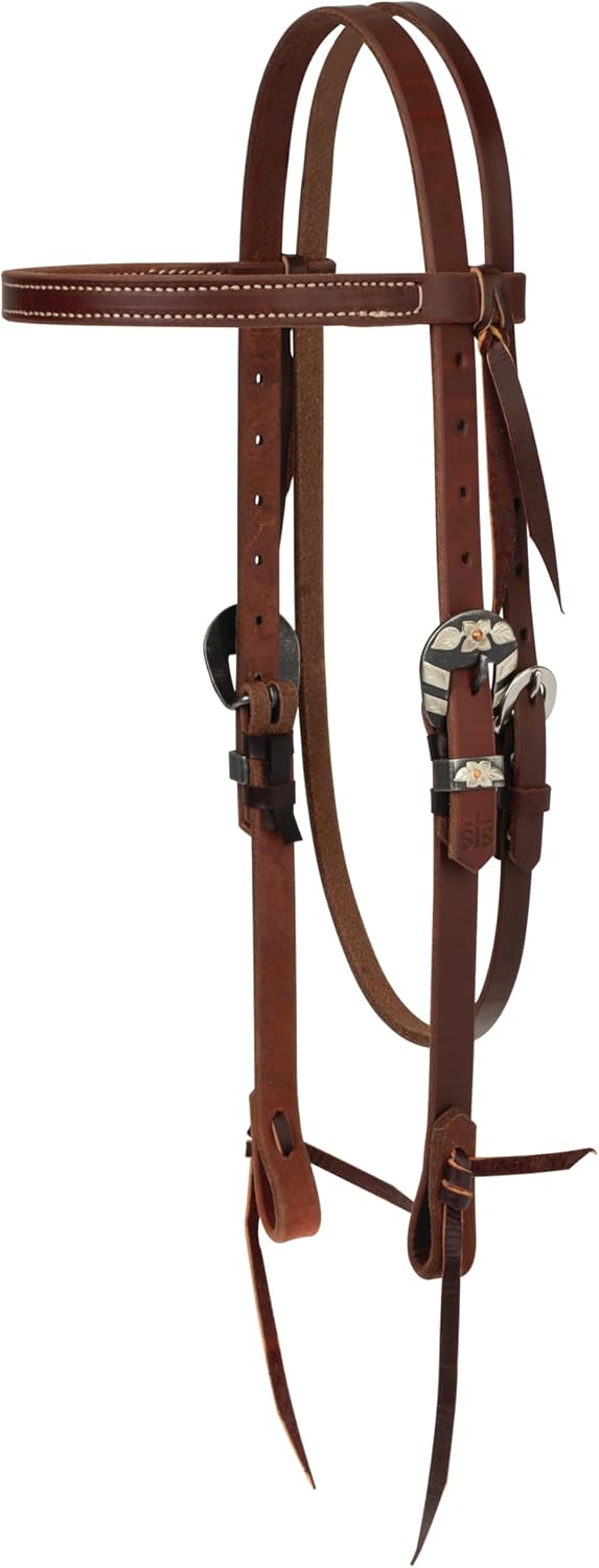 Weaver Leather Browband Headstall - 3/4" Canyon Rose Leather