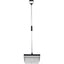 Garden rake with extendable handle on a white background