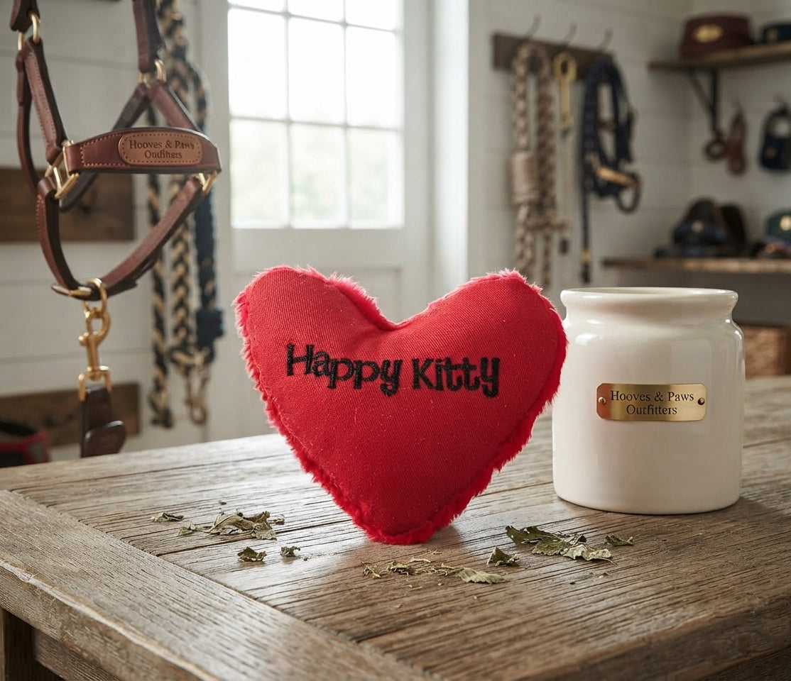 Lifestyle photo of Ducky World Yeowww! Hearrrt Attack Organic Catnip Toy - Happy Kitty - 100% Organic Catnip - 4-inch