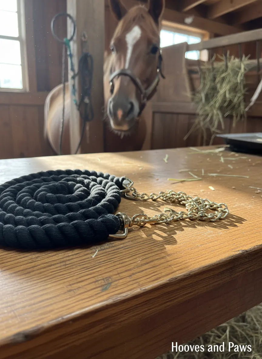 Shires Cotton Lead Rope with 24" Chain – 8ft x 3/4"