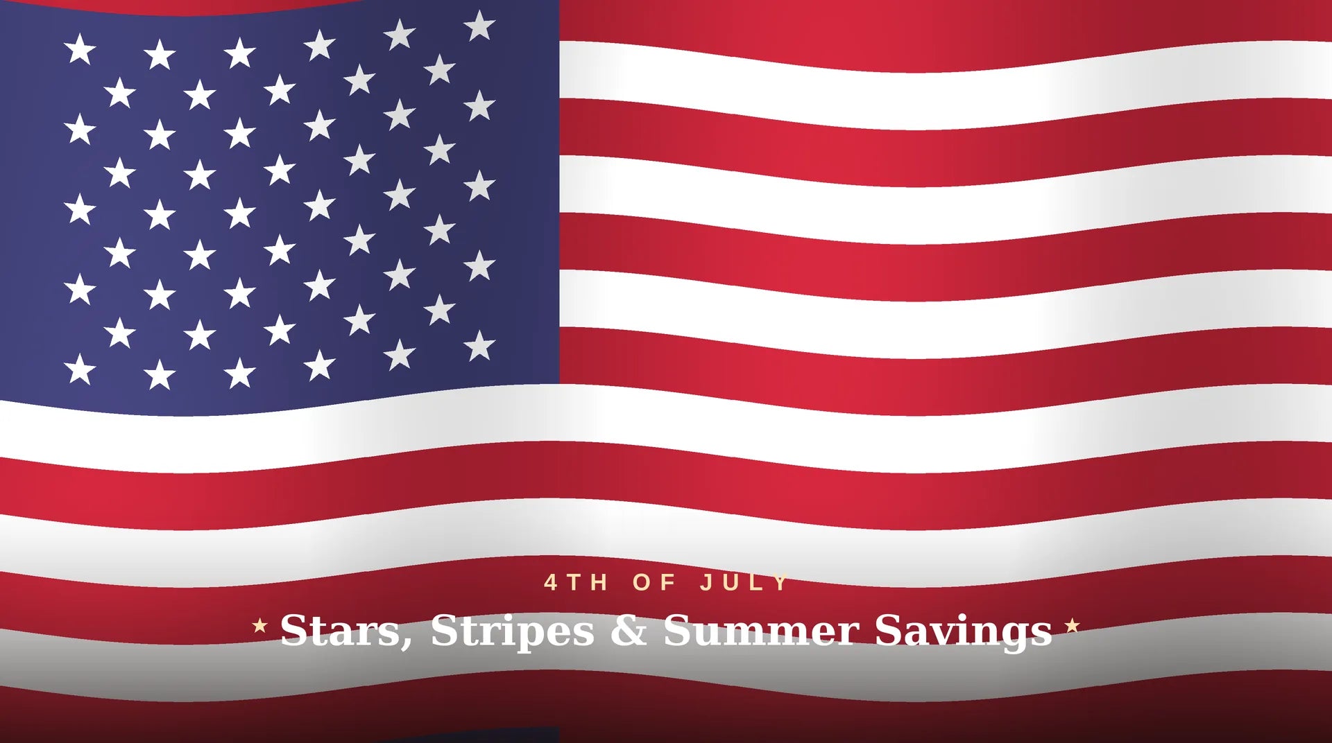 American flag 4th of July sale banner