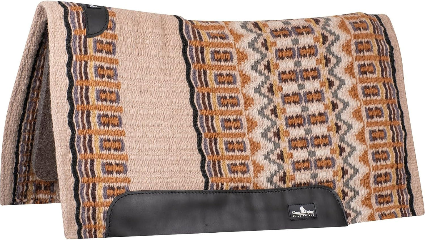 Classic Equine Wool Top Western Saddle Pad - 3/4-inch Orthopedic Felt Bottom