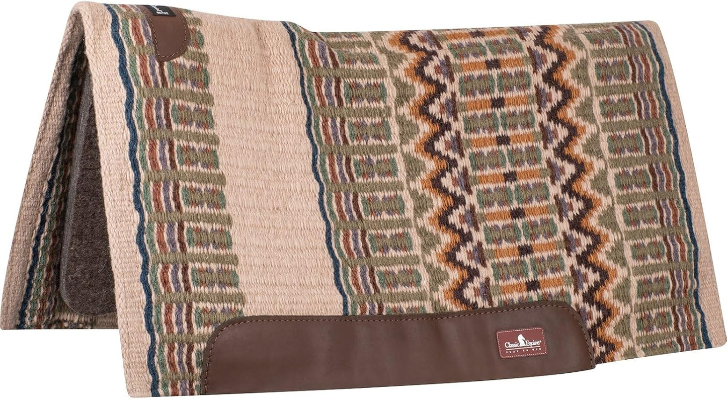 Classic Equine Wool Top Western Saddle Pad - 3/4-inch Orthopedic Felt Bottom