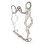 Premium Les Vogt Cowhorse Bit with 8-inch silver-engraved shanks featuring intricate floral filigree. This professional Western horse bit includes a 5-inch mouthpiece with a 1.5-inch port and integrated copper rollers for enhanced communication and sweetening. Made of durable stainless steel with swivel joints, it's designed for cow horse training and competition. Elegant and functional equestrian tack for refined performance and style.