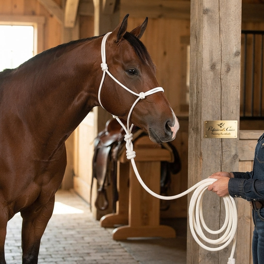 Lifestyle photo of Professional's Choice Rope Halter with 10' Lead - Training