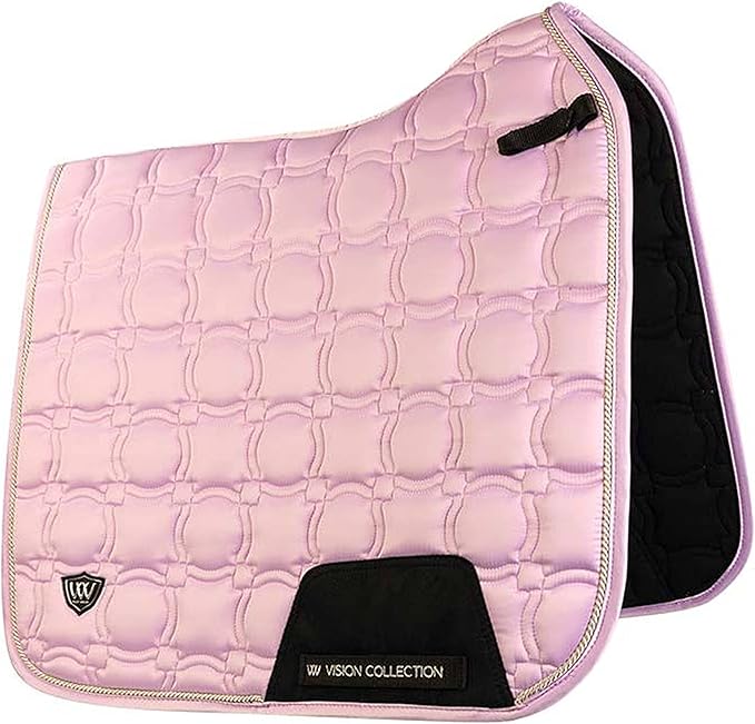 Toklat Vision Dressage Saddle Pad - Full Size (25" Spine, 21.25" Drop) - Satin Look, Mesh Wicking Liner