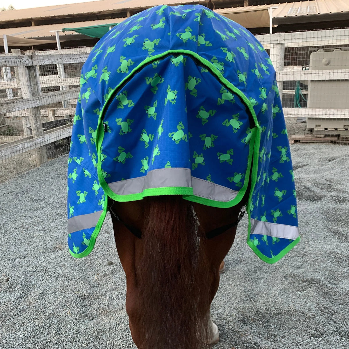 Mackey, Inc. Frogs Print Waterproof Horse Rainsheet - Lightweight Turnout Sheet - Multiple Sizes
